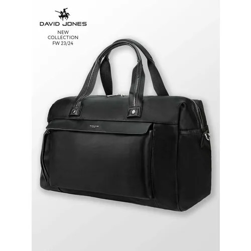 Сумка кросс-боди DAVID JONES, фактура зернистая, плетеная, чёрный