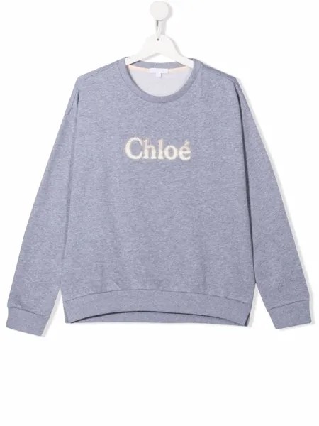 Chloé Kids толстовка с вышитым логотипом