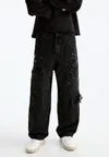 Джинсы прямого кроя MULTI-POCKET Pull&Bear, черный