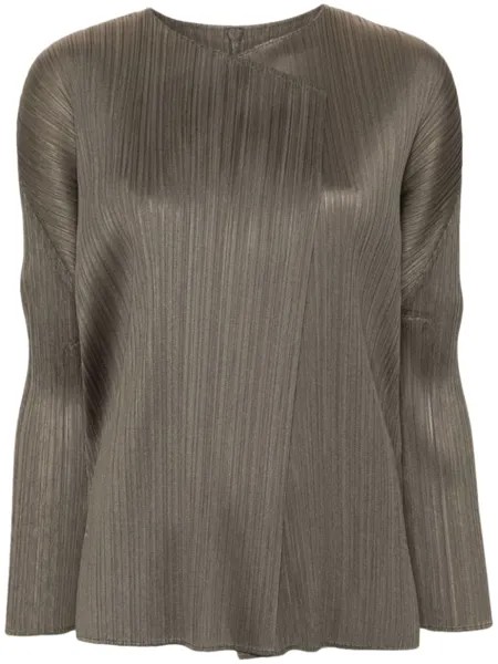Pleats Please Issey Miyake плиссированный жакет March, зеленый