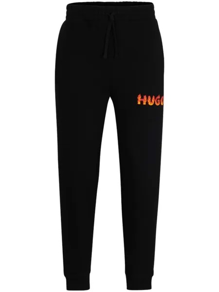 HUGO спортивные брюки средней посадки, черный