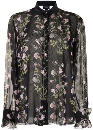 Giambattista Valli полупрозрачная рубашка с цветочным принтом
