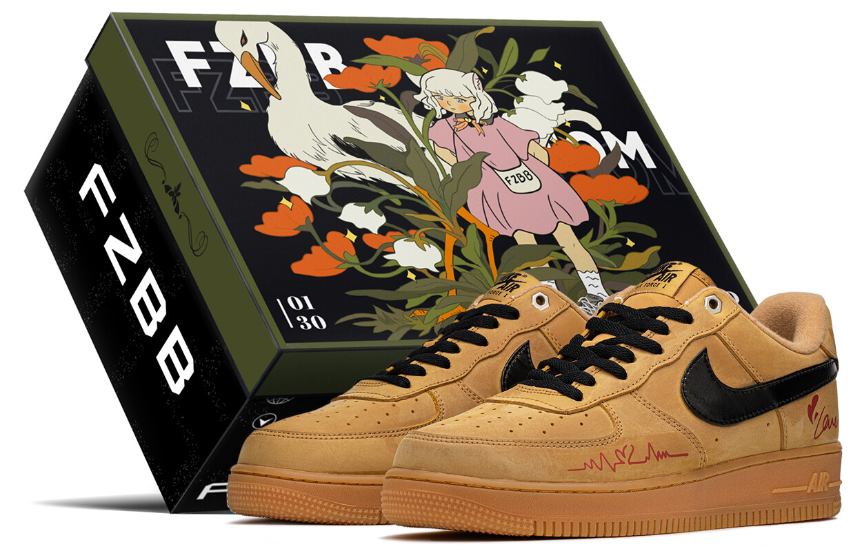 Кроссовки Nike Air Force 1 Skateboarding Shoes Unisex Low-top Beige, хаки