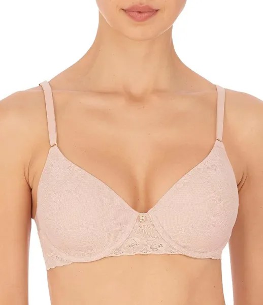 Кружевной бюстгальтер-футболка на косточках Natori Bliss Allure, розовый