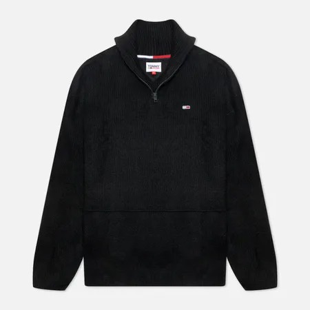 Мужской свитер Tommy Jeans Chunky Knit Zip Through, цвет чёрный, размер L