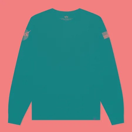 Мужской лонгслив Alpha Industries NASA LS, цвет чёрный, размер XS