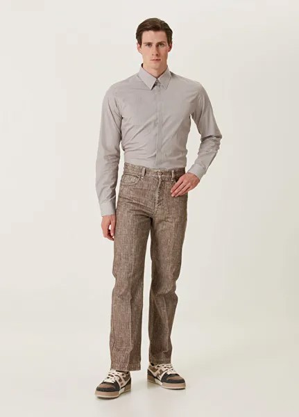 Светло-коричневые джинсовые брюки с логотипом Fendi