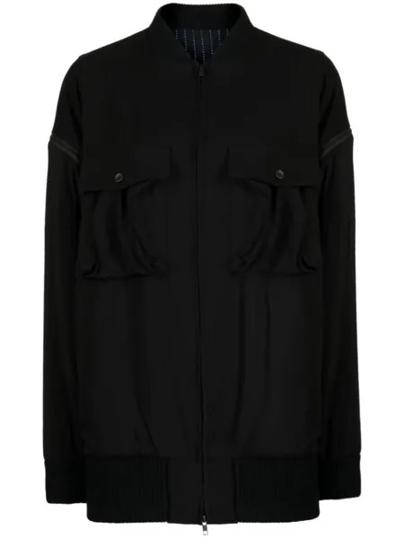 Куртка с воротником-стойкой и молнией Yohji Yamamoto, черный