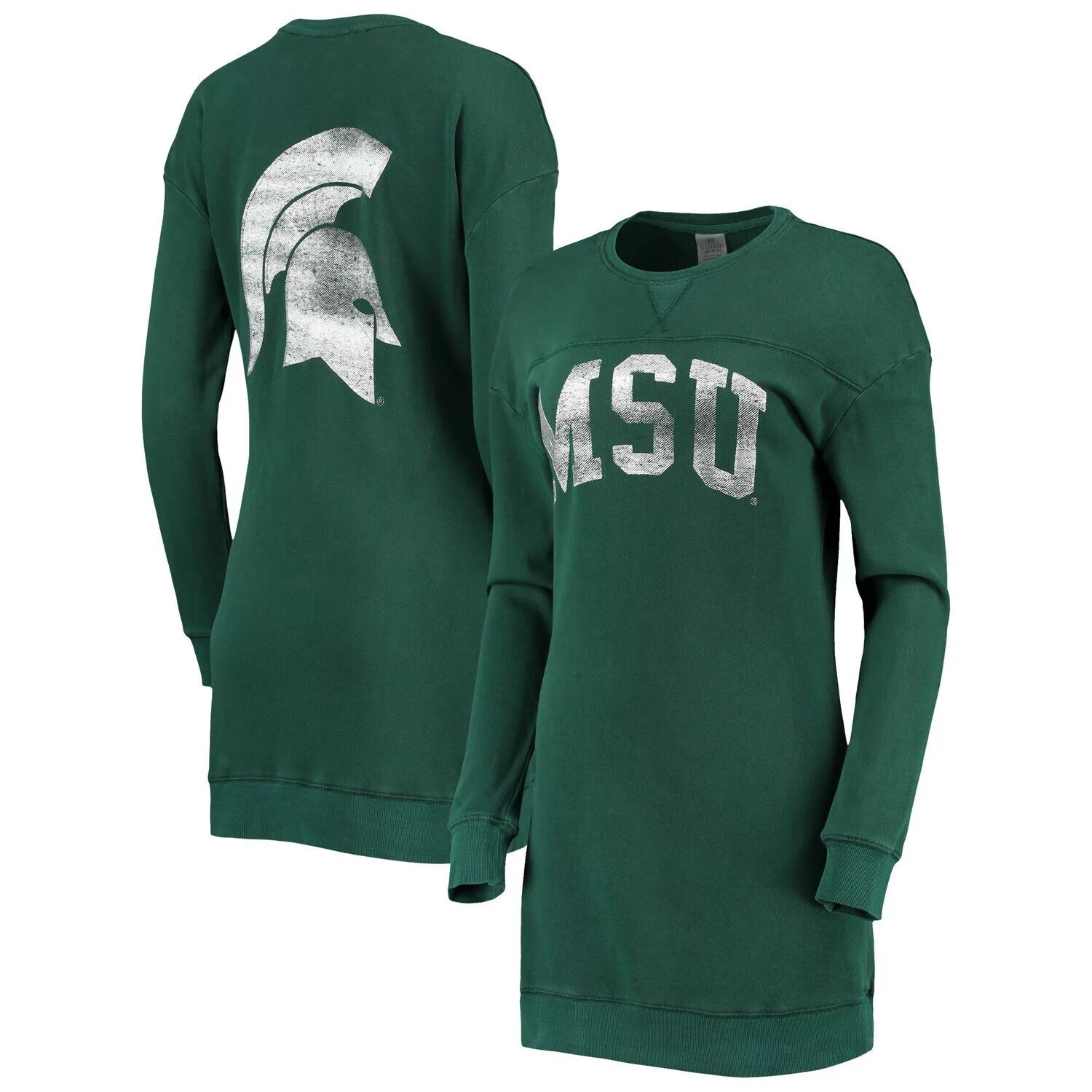 Женское платье-свитшот Gameday Couture зеленого цвета Michigan State Spartans 2-Hit