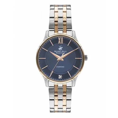 Наручные часы Beverly Hills Polo Club Американские женские часы Beverly Hills Polo Club BP3309X.590 с минеральным стеклом, серебряный, синий