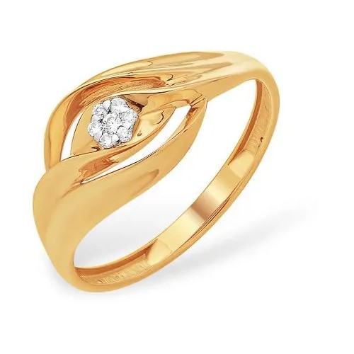 Кольцо Яхонт золото, 585 проба, бриллиант, размер 17.5, бесцветный