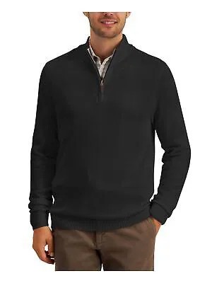 CLUBROOM Мужской черный пуловер с молнией на четверть, свитер S