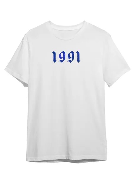 Футболка унисекс Каждому Своё 1991/Год рождения/С др RAYR7GB белая 2XL