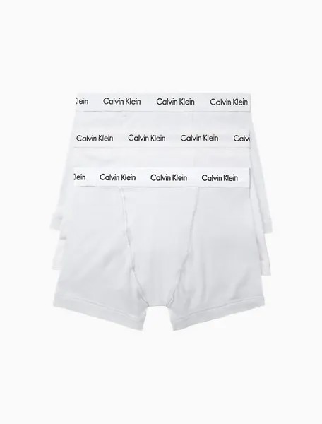 Хлопковые эластичные шорты из 3 предметов Calvin Klein, белый