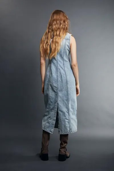 Джинсовое платье с пуговицами H&M, синий