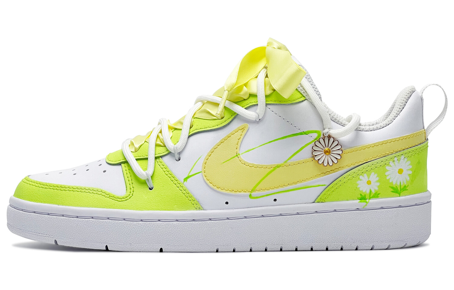 Кроссовки Nike Court Borough Skateboarding Shoes Women's Low-top White/green, зеленый