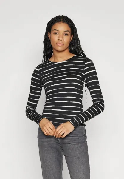 Топ с длинными рукавами NMMALINA STRIPE TOP Noisy May, цвет black stripes/white stripes