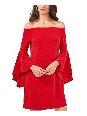 VINCE CAMUTO Женское красное пуловерное короткое коктейльное платье-футляр с подкладкой и расклешенными рукавами M
