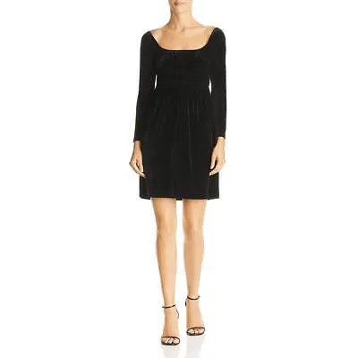 Женское черное бархатное коктейльное вечернее платье Aqua S BHFO 6051
