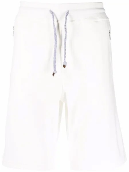 Brunello Cucinelli спортивные шорты с кулиской, белый