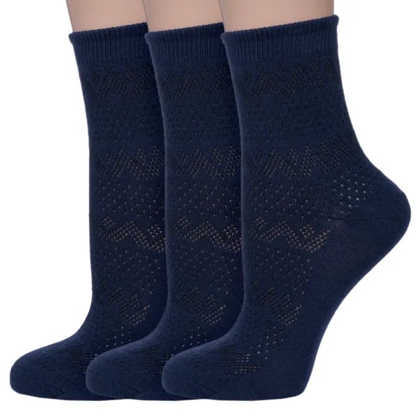 Комплект носков женских НАШЕ 3-С196 синих 25