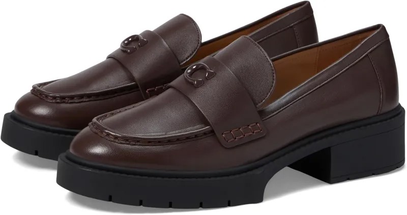 Лоферы Leah Leather Loafer COACH, цвет Maple