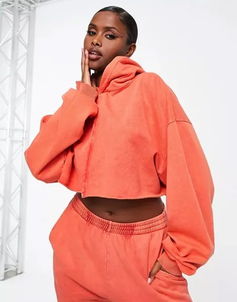 Красное укороченное худи ASOS