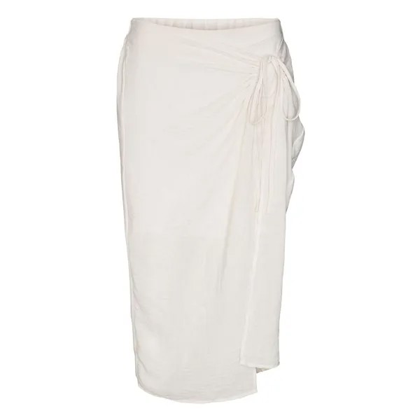 Юбка Vero Moda Chris Calf Wrap Petite High Waist Long, белый