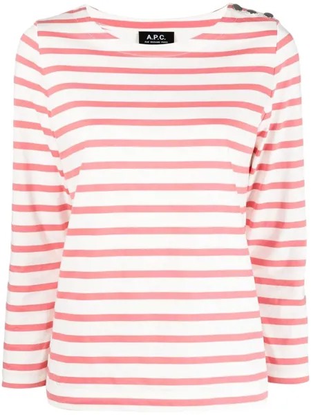 A.P.C. топ в полоску с длинными рукавами