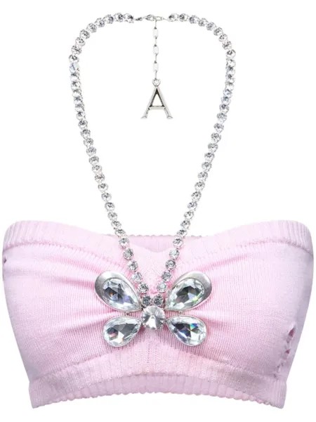 AREA трикотажный топ-бандо Crystal Butterfly, розовый
