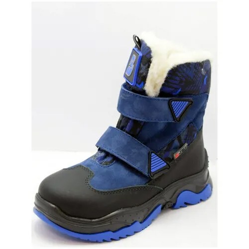 Ботинки Bottilini, зимние, натуральная кожа, на липучках, размер 29, синий