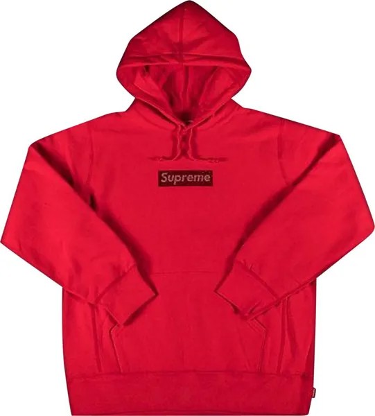 Толстовка Supreme x Swarovski Box Logo Hooded Sweatshirt 'Red', красный