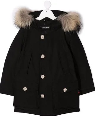 Woolrich Kids парка с капюшоном и мехом