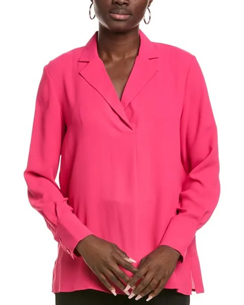 Блузка с воротником-стойкой Anne Klein, розовый
