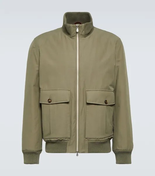 Куртка Blouson из смесового хлопка Brunello Cucinelli, зеленый
