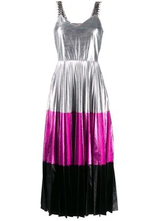 Christopher Kane плиссированное платье в стиле колор-блок