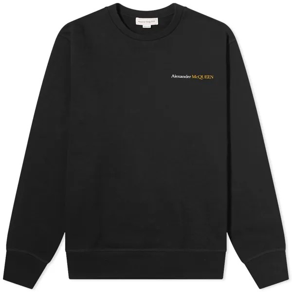 Свитер Alexander Mcqueen Embroidered Logo Crew Sweat, черный
