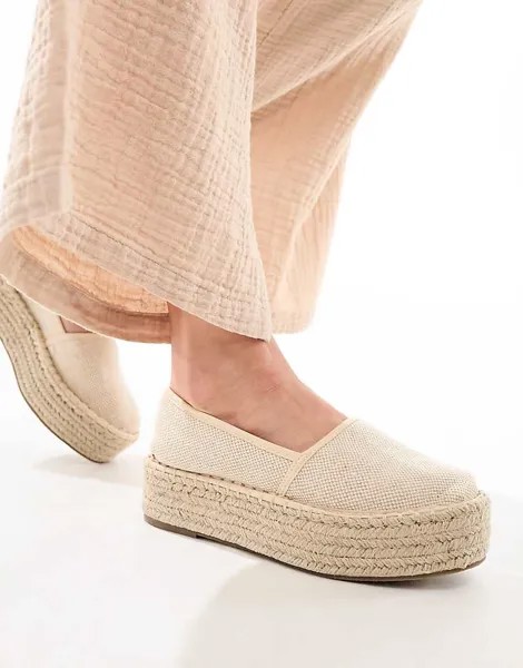 ASOS DESIGN – Journal – Кремовые эспадрильи на плоской платформе