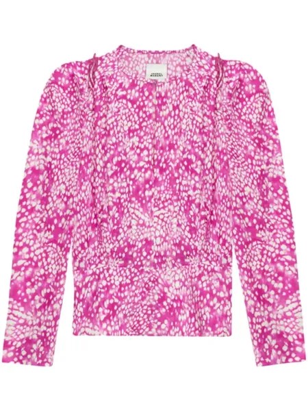 ISABEL MARANT блузка Zarga с абстрактным принтом, розовый