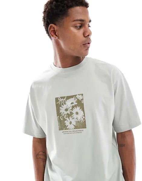 Pull&Bear – футболка Sage с цветочным узором
