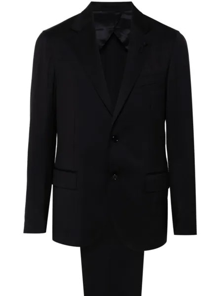 Lardini костюм с брошью, синий