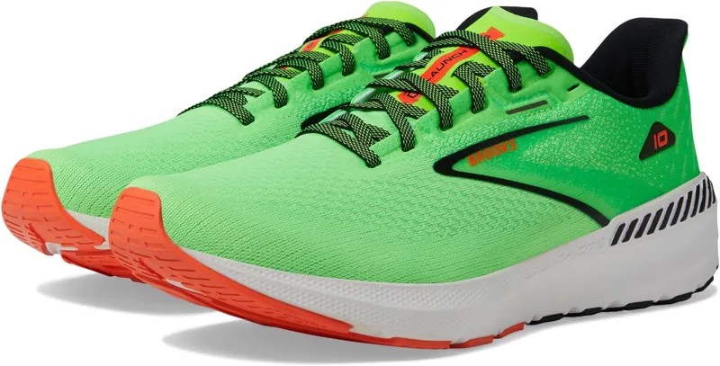 Кроссовки Launch GTS 10 Brooks, цвет Green Gecko/Red Orange/White
