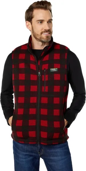 Свитер L.L.Bean Sweater Fleece Vest Printed, цвет Buffalo Plaid Garnet