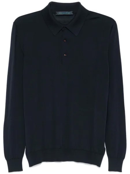 Kiton рубашка поло тонкой вязки, синий