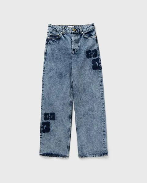 Джинсы Ganni Patch Denim Izey, цвет mid blue stone
