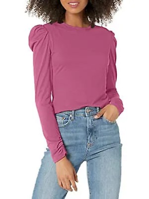 REBECCA TAYLOR Женский фиолетовый пуловер с рюшами и длинными рукавами с круглым вырезом L