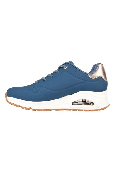 Спортивные туфли Uno Shimmer Away со скошенной кромкой из экокожи Skechers, синий