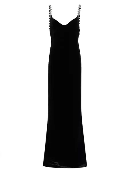 Бархатное платье Avedon Globe с открытой спиной Galvan, черный