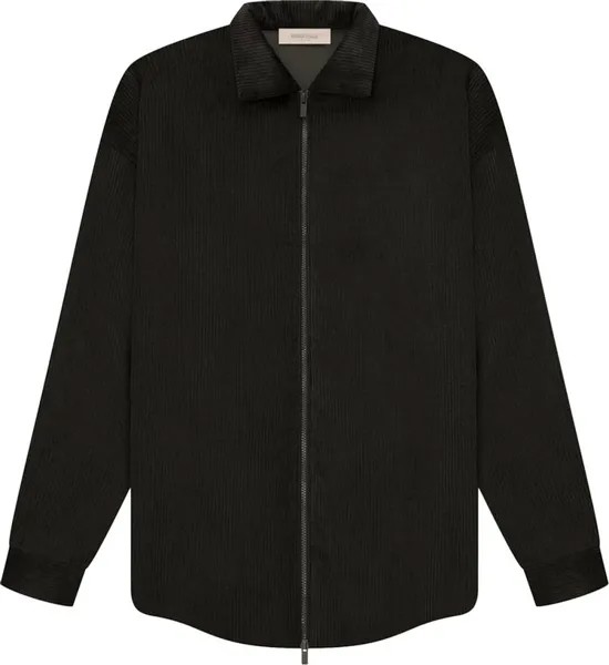 Рубашка Fear of God Essentials Corduroy Shirt Jacket 'Off Black', черный