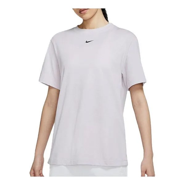 Футболка спортивная одежда essntl топ ss bf футболка фиолетовый Nike, фиолетовый